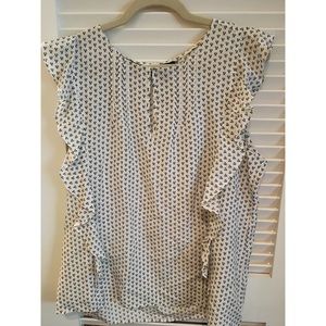 Cute cream and navy J Crew blouse